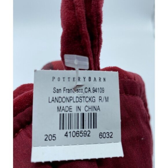 Pottery Barn Danielle Landon Plaid Christmas Holiday Xmas Stocking Red Black - Picture 7 of 12